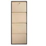 Hanah Home Garda 4 Armario para Zapatos Marrón y Crema